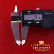 King of Blings-0.05ct Diamond For Yellow 925 Sterling Silver Men's & Women's Square Earrings KING OF BLINGS