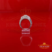 King of Bling's White Sterling Silver 6.50ct VVS 'D' Moissanite Round Rings Size 10 Men's/Womens King of Blings