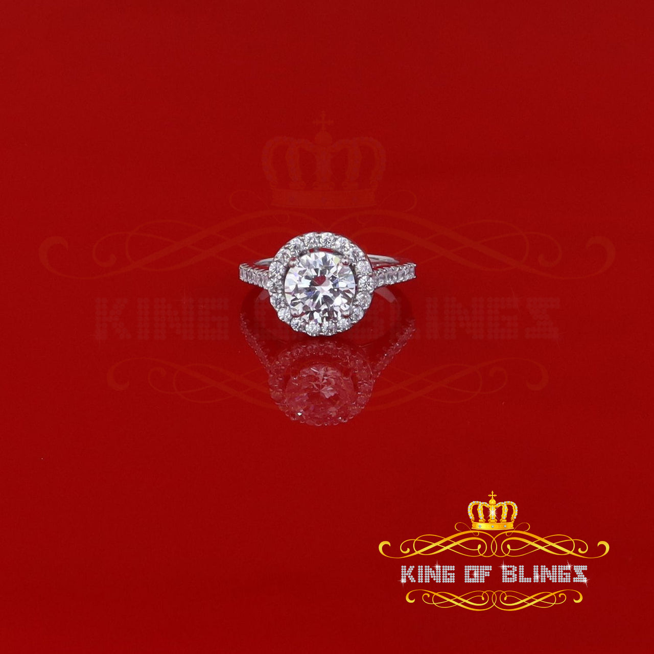 King Of Bling's4.70ct Cubic Zirconia Sterling White Silver Round Wedding Womens Ring Size 7