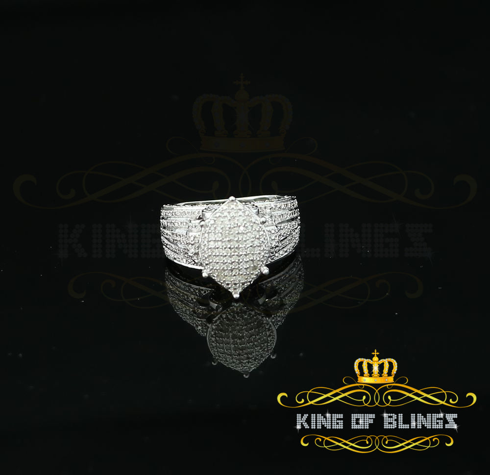 King Of Bling's Diamond 0.20CT 925 Sterling White Silver Fashion Cocktail Womens Ring Size 8 KING OF BLINGS
