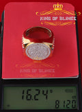King Of Bling's 925 silver Jewelry yellow 2.50CT Cubic Zirconia Wide Round Ring Size 11 KING OF BLINGS