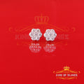 King  of Bling's Men's/Womens 925 Silver Yellow 1.66ct VVS 'D' Moissanite Floral Stud Earrings KING OF BLINGS