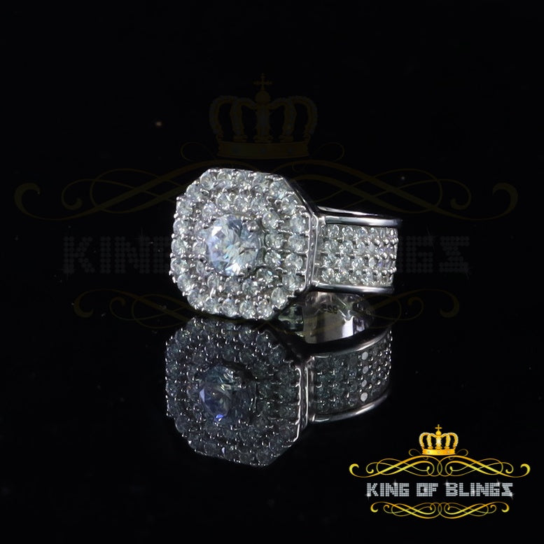 King Of Bling's8.25ct 925 Sterling Silver White Octagon Cubic Zirconia Men's/Womens Ring Size 8