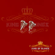 King of Blings-Aretes Para Hombre Heart 925 Yellow Silver 0.25ct Diamond Men & Women Earrings KING OF BLINGS