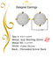 King of Bling's Aretes Para Hombre 925 Yellow Silver 1.18ct Cubic Zirconia Women's Round Earring KING OF BLINGS
