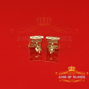 King of Blings-Aretes Para 925 Sterling Yellow Silver 0.20ct Diamond Women & Men Kite Earrings KING OF BLINGS