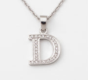 King Of Bling's Attractive Sterling SilverAll Alphabet Letter White Pendant with Cubic Zirconia KING OF BLINGS