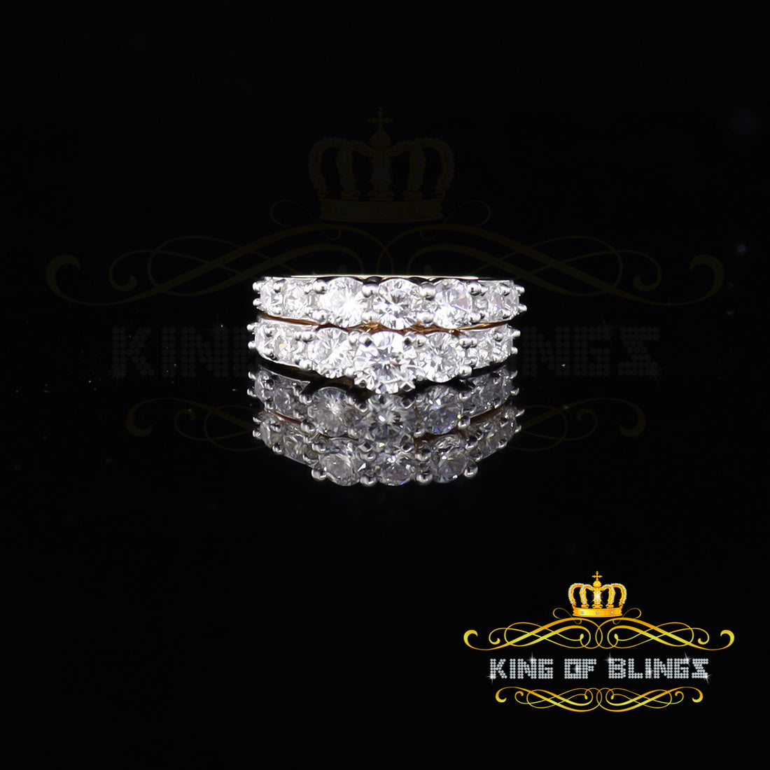 925 Women's 4.82ct Cubic Zirconia Yellow Silver Bridal Fashion Ring Sz 7 KING OF BLINGS