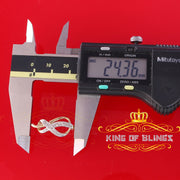 King Of Bling's Real 0.10ct Diamond 925 Silver Twisted Infinity 1.00inch Yellow CharmPendant KING OF BLINGS