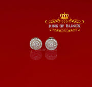 King of Bling's Yellow Sterling Silver 0.78ct Cubic Zirconia Ladies 925 Hip Hop Round Earrings KING OF BLINGS