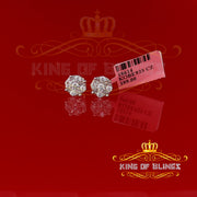 King of Bling's 925 Yellow 1.96ct Sterling Silver Cubic Zirconia Women's Hip Hop Round Earrings KING OF BLINGS