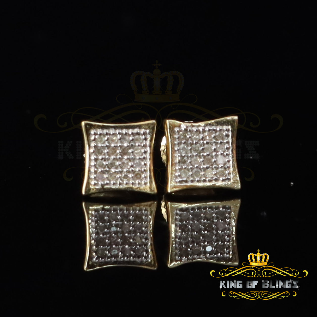 King of Blings-925 Sterling Silver 0.10ct Diamond Small For Women's & Men's Yellow Kite Earring