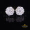 King of Blings- 925 Sterling White Silver 3.00ct Diamond Women's /Men's Hip Hop Flower Earrings KING OF BLINGS