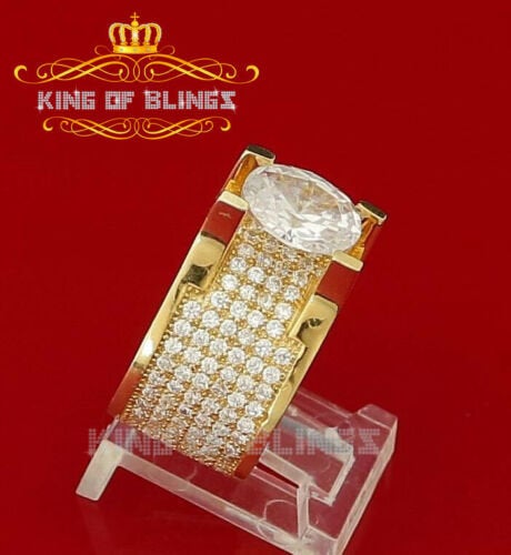 King Of Bling's Sterling Yellow Silver Oval Cut Cubic Zirconia 10.50ct Womens Ring Size 8.50 KING OF BLINGS