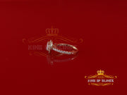 King Of Blings  10K Yellow Gold 3.00CT VVS' 'FL' D clr Round Moissonite Womens Ring S/7 KING OF BLINGS
