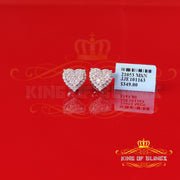 King of Bling's Men's/Womens 925 Silver White 1.25ct VVS 'D' Moissanite 3D Heart Stud Earrings KING OF BLINGS