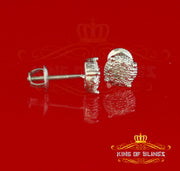 King Of Bling's 0.05ct Real Diamond 925 Sterling Silver White For Men's & Women's Round Earring KING OF BLINGS
