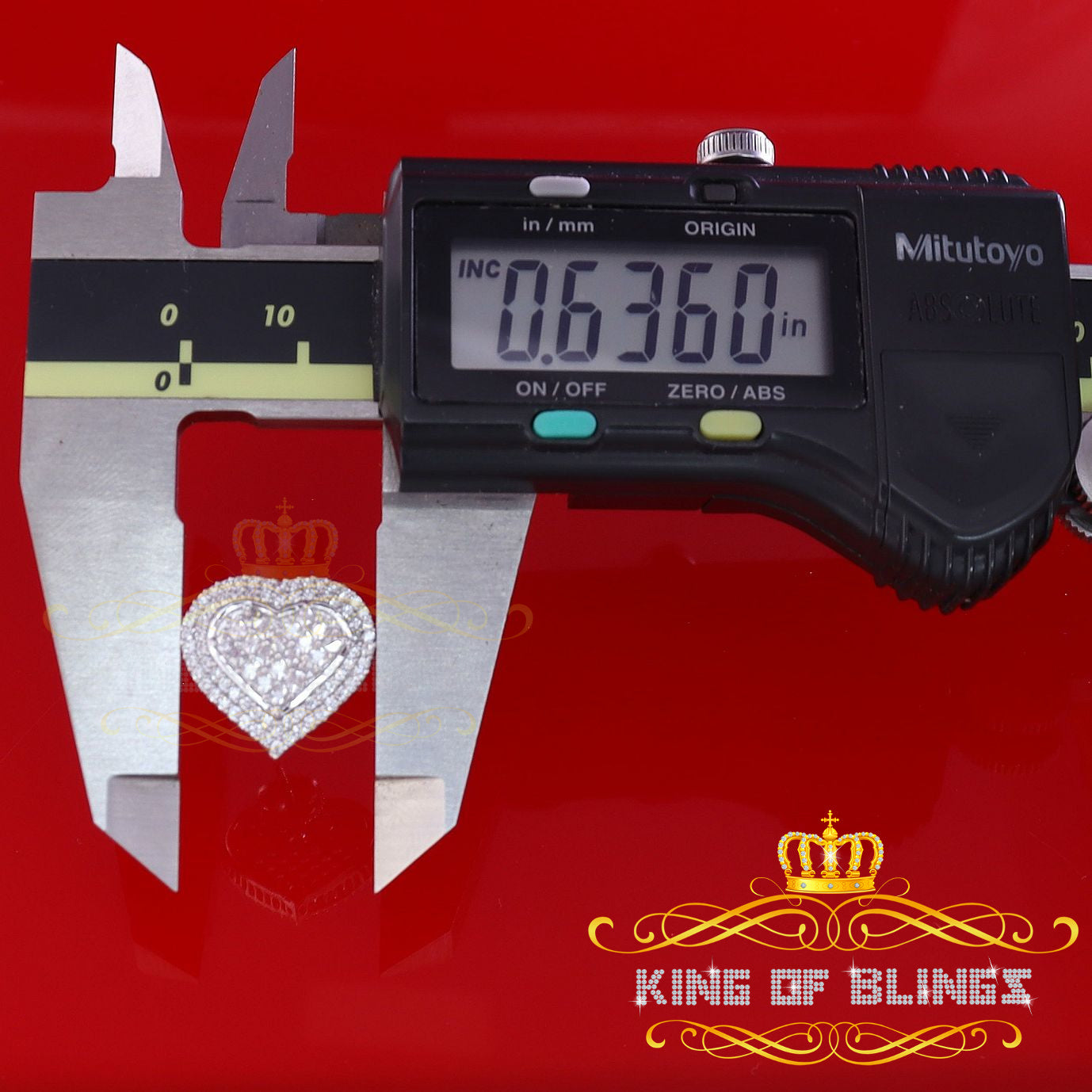 King of Blings- HIp Hop 925 White Sterling Silver 1.44ct Cubic Zirconia Heart Women's Earrings KING OF BLINGS