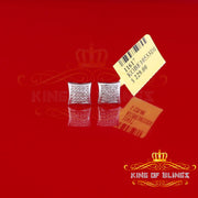 King Of Bling's 925 Sterling Silver 0.15ct Real Diamond Women's & Men's White Kite Stud Earring KING OF BLINGS