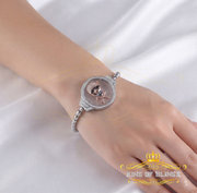 King Of Bling's Floating Face Skull Silver White Men's/Womens Bracelet Cubic Zirconia SZ 7 Inch KING OF BLINGS
