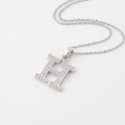 King Of Bling's Attractive Sterling SilverAll Alphabet Letter White Pendant with Cubic Zirconia KING OF BLINGS
