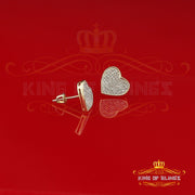 King of Blings-Aretes Para Hombre Heart 925 Yellow Silver 0.50ct Diamond Ladies /Men's Earrings KING OF BLINGS