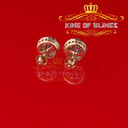 King of Bling's Aretes Para Hombre 925 Yellow Silver 1.86ct Cubic Zirconia Round Women's Earring KING OF BLINGS