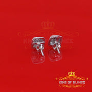 King Of Bling's 0.10ct Diamond Stud Earrings For Women White 925 Sterling Silver Stud For Men KING OF BLINGS