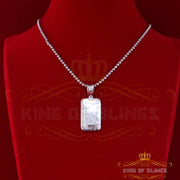 King of Bling's White 925 Sterling Silver Charm Necklace Pendant with 1.32ct Cubic Zirconia KING OF BLINGS