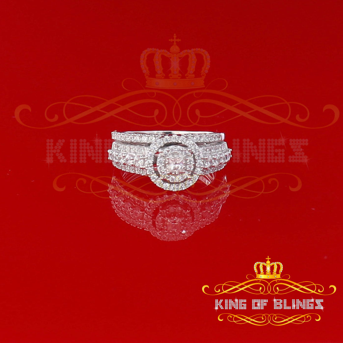 King Of Bling's3.20ct Cubic Zirconia 925 Sterling Silver White Womens Round Womens Ring Size 7 KING OF BLINGS