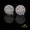 King of Blings- Aretes Para Hombre 925 White Silver 0.88ct Cubic Zirconia Round Women's Earring KING OF BLINGS