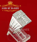 King Of Bling's 925 Silver Yellow Cubic Zirconia 2.00ct Wide Band Rectangle Men's Ring Size 8.5 KING OF BLINGS
