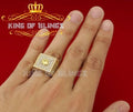 King Of Bling's 925 Yellow 9.50ct Cubic Zirconia Silver Square Womens Fashion Ring From Size 7 KING OF BLINGS