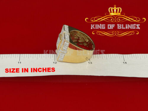 King Of Bling's Silver Yellow 6.00ct Cubic Zirconia Square Adjustable Ring From Size 10 to 12 KING OF BLINGS