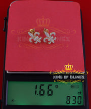 King of Bling's Fleur de Lis Yellow 925 Silver Screw Back 0.62ct Cubic Zirconia Women Earrings KING OF BLINGS