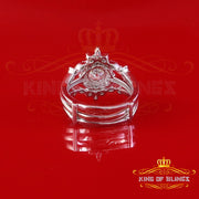 King Of Blings Solitaire Enhancer Guard Wrap Ring Insert 1.66ct Moissanite 925 White Silver SZ7 King of Blings