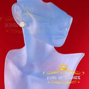 King of Bling's 925 Yellow 0.58ct Sterling Silver Cubic Zirconia Women's Hip Hop Flower Earrings KING OF BLINGS