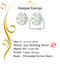 King of Bling's 0.94ct Cubic Zirconia 925 Yellow Silver Women's & Men's Hip Hop Square Earrings KING OF BLINGS