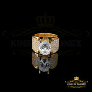 King Of Bling's Sterling Yellow Silver Oval Cut Cubic Zirconia 10.50ct Womens Ring Size 8.50 KING OF BLINGS