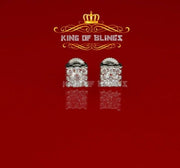 King of Bling's Hip Hop 925 White Silver Screw Back 0.6ct Cubic Zirconia Women's Square Earrings KING OF BLINGS