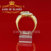 King Of Bling's 2.70ct Cubic Zirconia Yellow Silver Lion Head Men Adjustable Ring From SZ 12to14 KING OF BLINGS