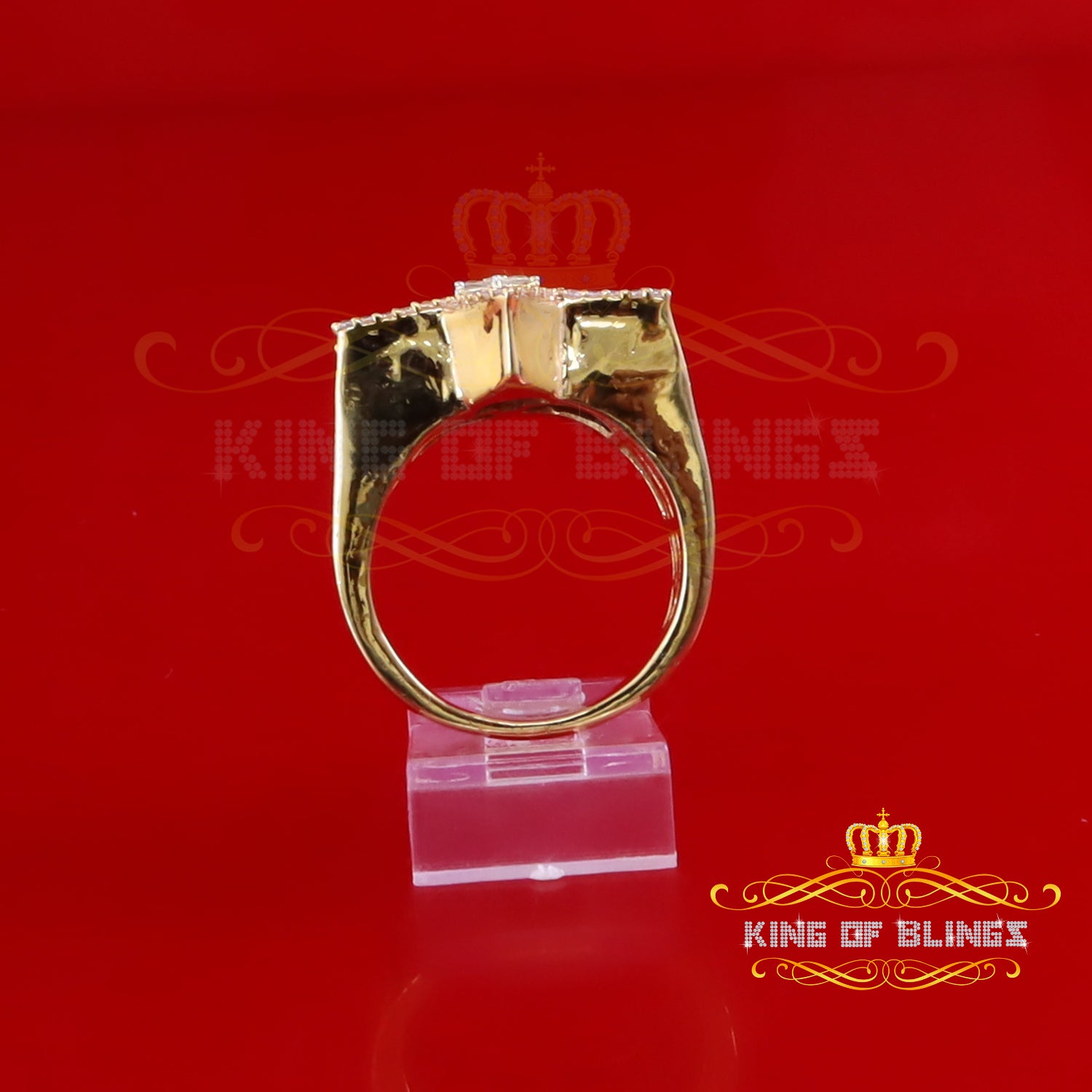 King of Bling's 2.00ct Moissanite Yellow Baguette David Star Ring Sz 9 Men's 925 Silver VVS D KING OF BLINGS