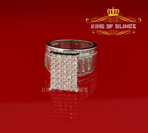 King Of Bling's925 Sterling White Silver Cinderella 4.20ct Cubic Zirconia Womens Ring Size 8