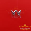 King of Blings- Women's 0.34ct Cubic Zirconia Butterfly Stud Earrings White 925 Sterling Silver KING OF BLINGS