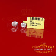 King Of Bling's 0.05ct Diamond 925 Sterling Silver White For Women's & Men's Round Stud Earring KING OF BLINGS