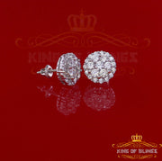 King of Blings- Aretes Para Hombre 925 White Silver 2.53ct Cubic Zirconia Round Women's Earring KING OF BLINGS