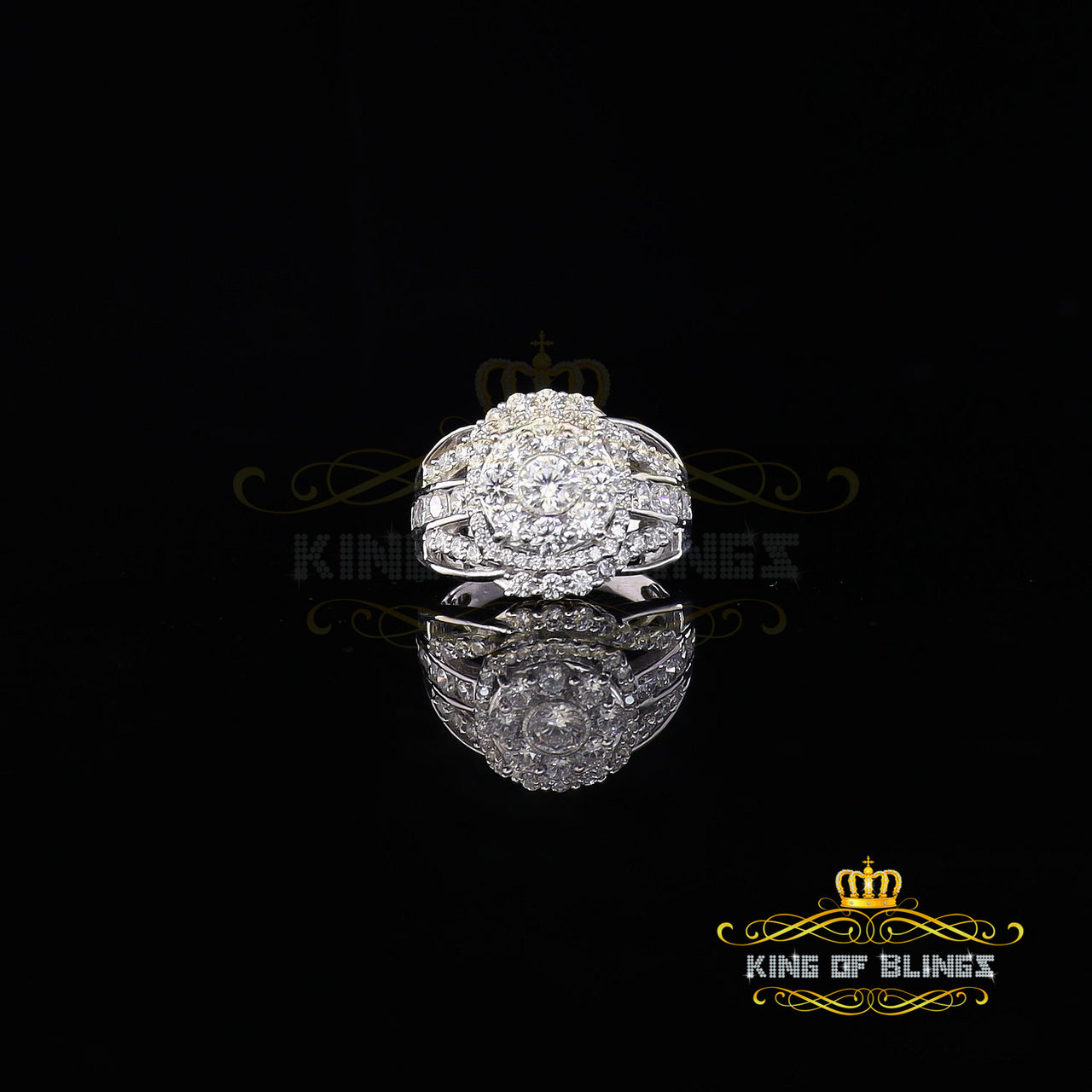 Sterling White Silver Round 5.50ct Cubic Zirconia Engagement Womens Ring SZ 7.5