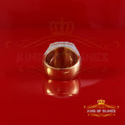 King of Bling's Yellow 925 Silver 6.50ct VVS 'D' Moissanite Stone Square Men's Rings Size 10 King of Blings