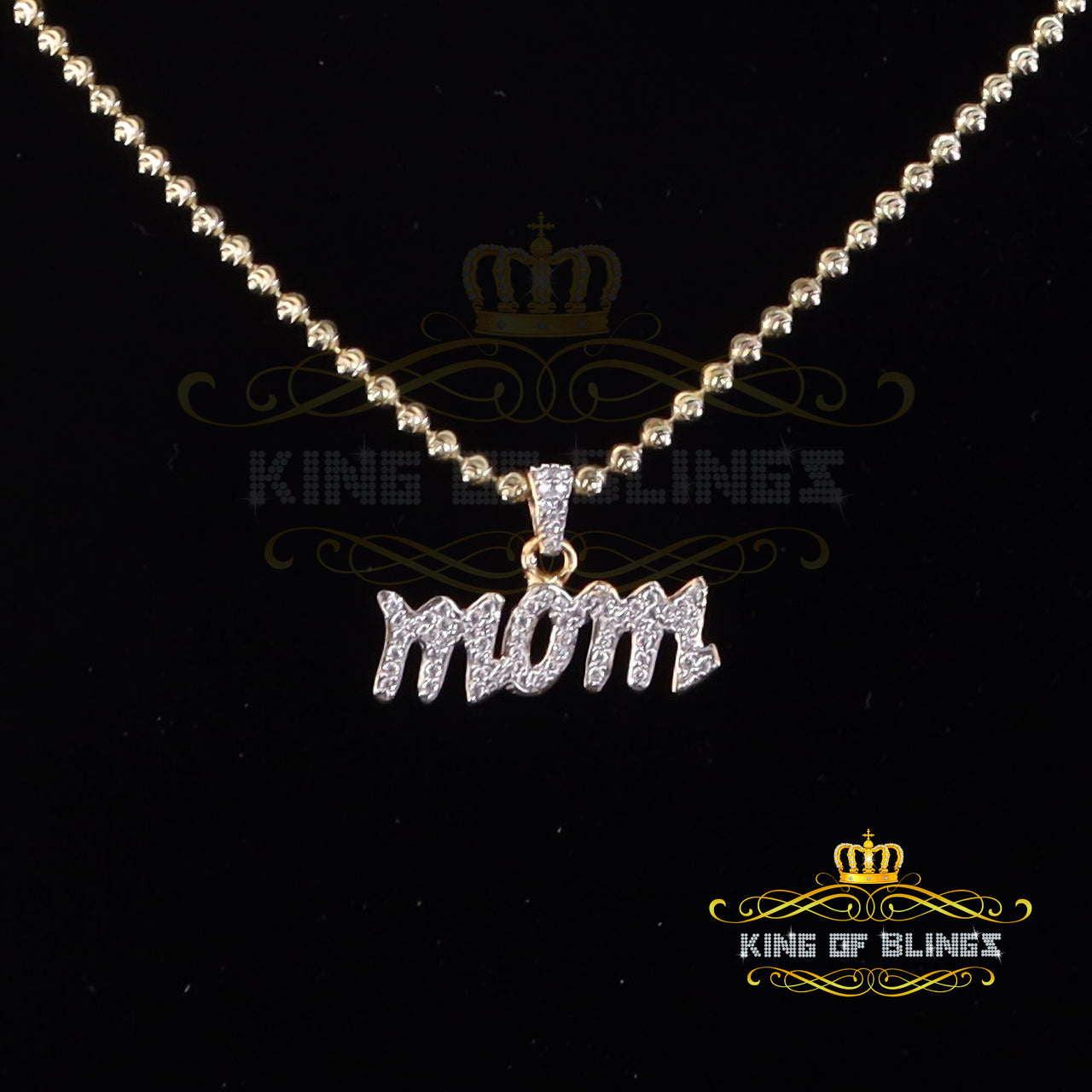King Of Bling's 0.61ct Cubic Zirconia "MOM" Yellow Silver Pendant Special Offer @ Mother's Day KING OF BLINGS