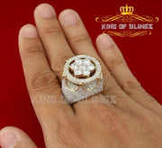 King Of Bling's Yellow Silver Cubic Zirconia 16.50ct Men's Adjustable Ring From Size 9 to 11 KING OF BLINGS